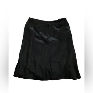 Black satin skirt with side splits